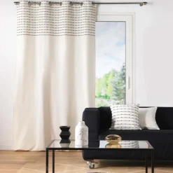 Rideau en coton recyclé à top fil coupé