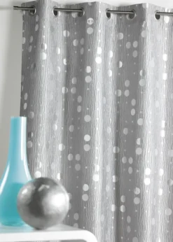 Rideau en jacquard froissé motifs de ronds