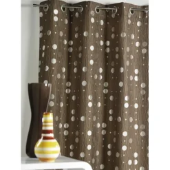 Rideau en jacquard froissé motifs de ronds