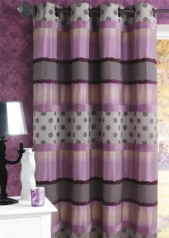 Rideau en jacquard à pois et rayures