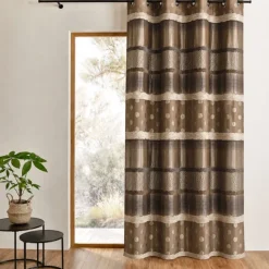 Rideau en jacquard à pois et rayures