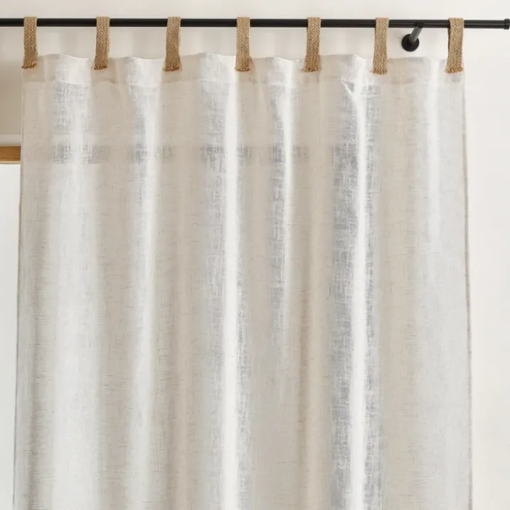 Rideau en tissu polylin à pattes en jute