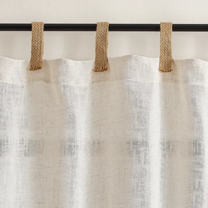 Rideau en tissu polylin à pattes en jute