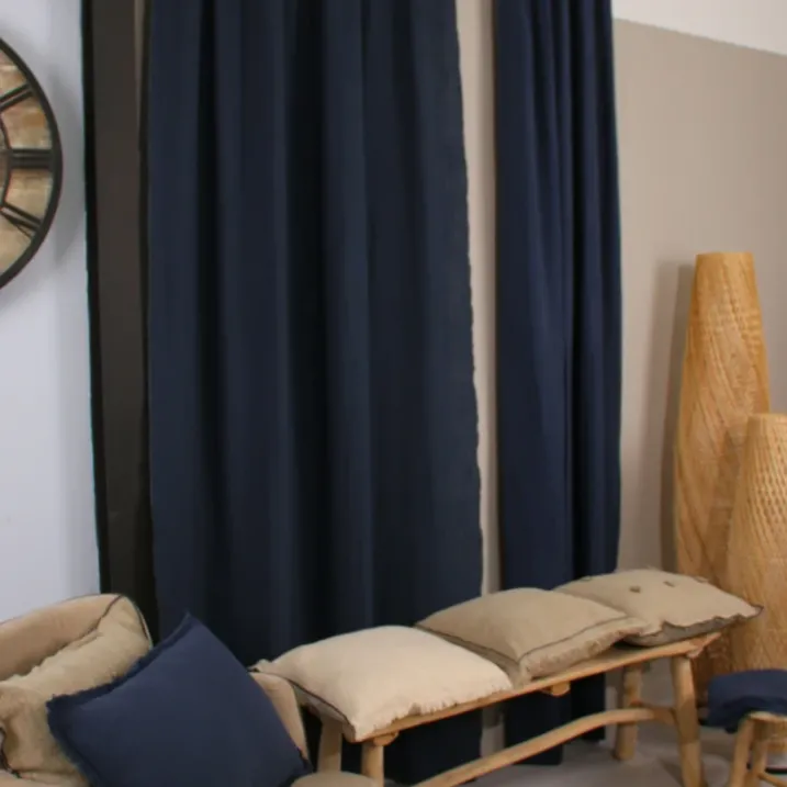 Rideau gaze de coton ajustable finition bourdon