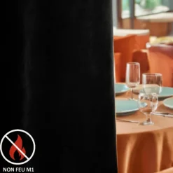 Rideau IgnifugéM1 en velours premium