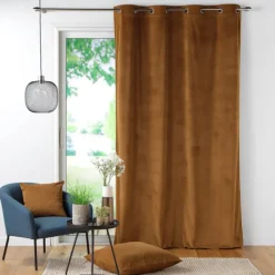 Rideau à œillets casual sauge velours côtelé uni