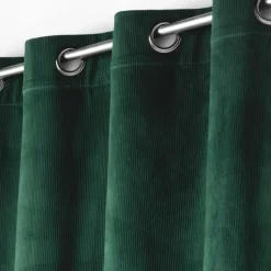 Rideau à œillets casual sauge velours côtelé uni
