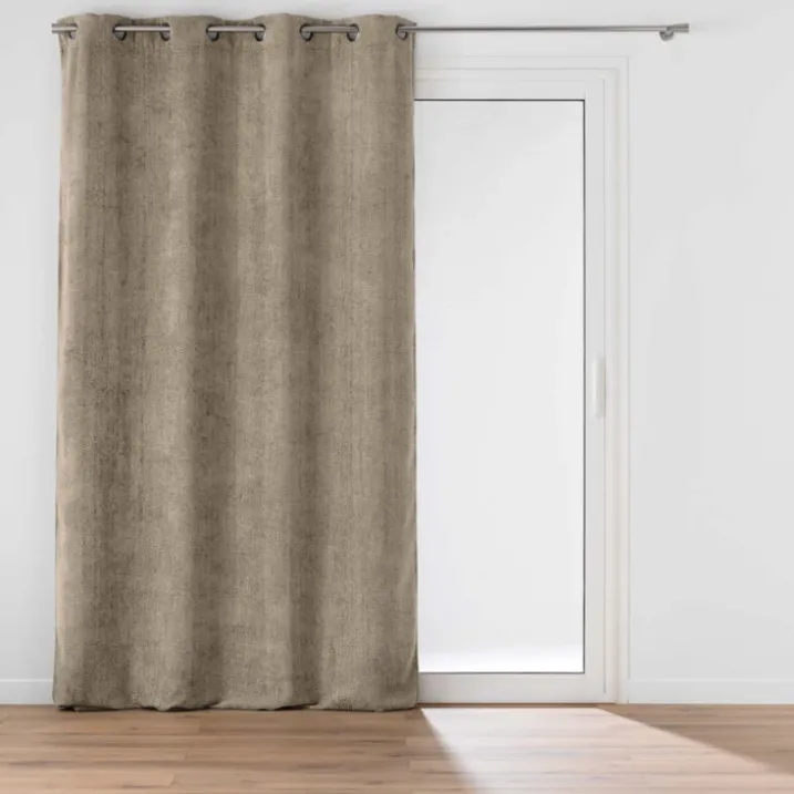 Rideau à œillets en velours chenille