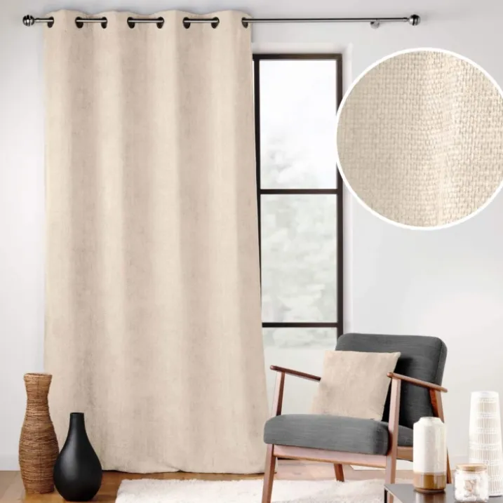 Rideau à œillets en velours chenille