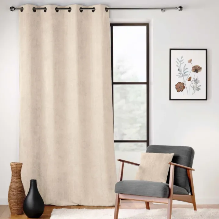 Rideau à œillets en velours chenille