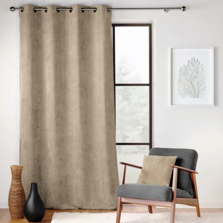 Rideau à œillets en velours chenille