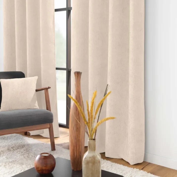 Rideau à œillets en velours chenille