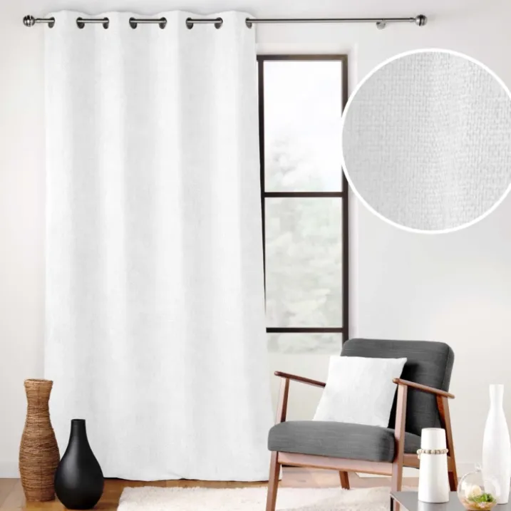Rideau à œillets en velours chenille