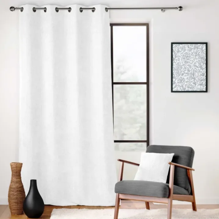 Rideau à œillets en velours chenille