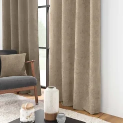 Rideau à œillets en velours chenille