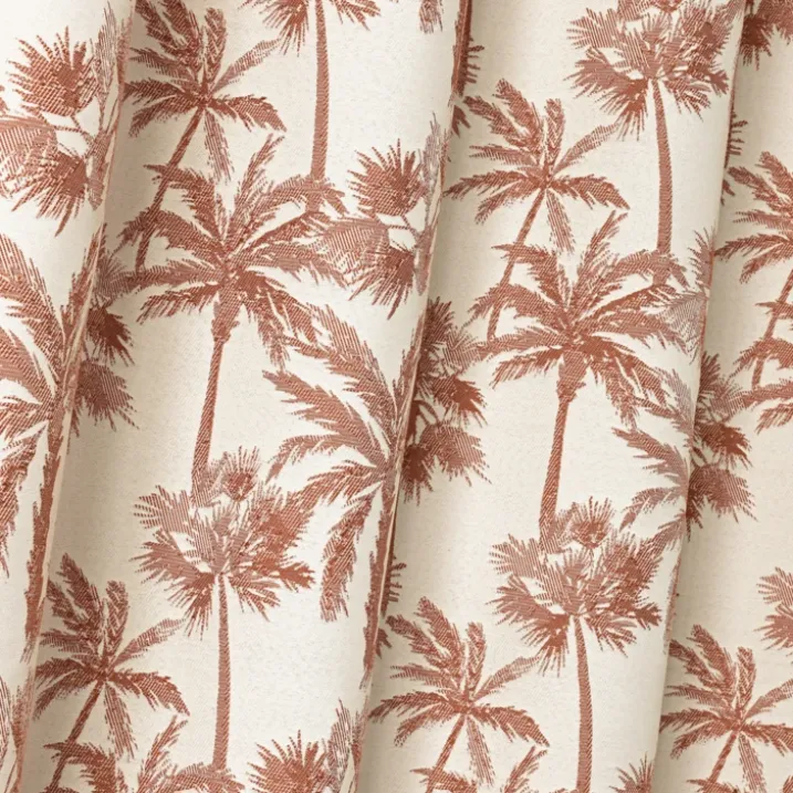 Rideau œillets motif palmier tamisant en tissu texturé