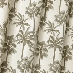 Rideau œillets motif palmier tamisant en tissu texturé