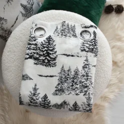 Rideau imprimé montagne en coton recyclé