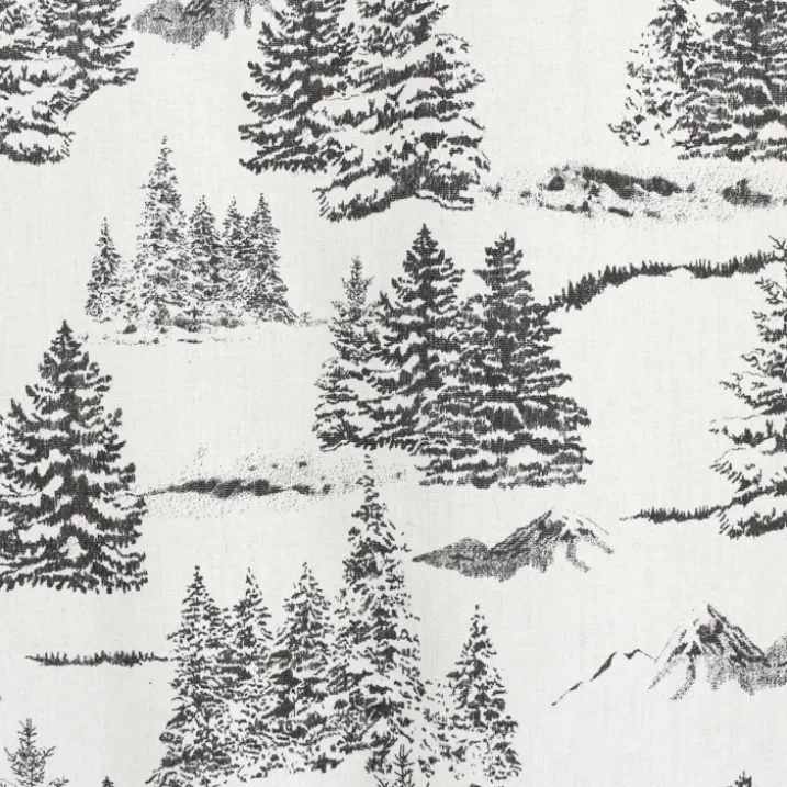 Rideau imprimé montagne en coton recyclé