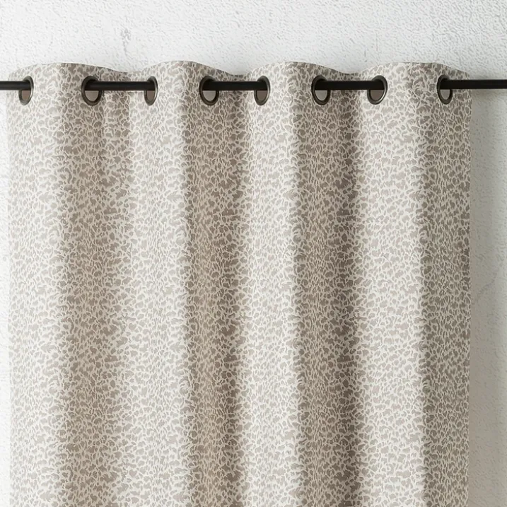 Rideau jacquard abstrait texturé à oeillets