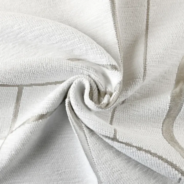 Rideau jacquard chenille motif géométrique tamisant