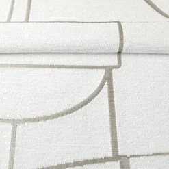 Rideau jacquard chenille motif géométrique tamisant
