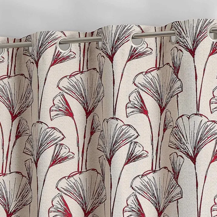 Rideau jacquard fleurs de gingko