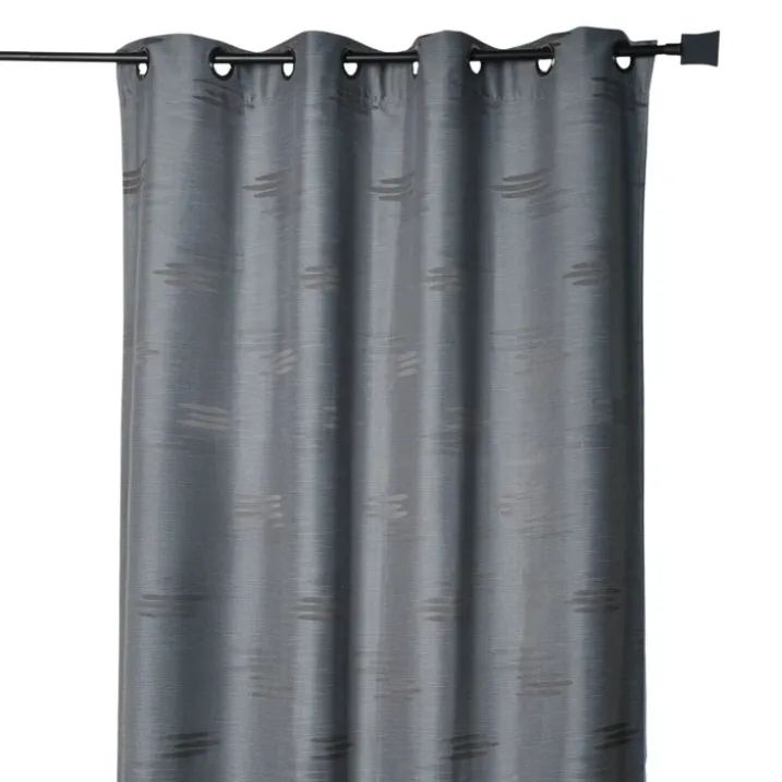 Rideau jacquard à formes géométriques et œillets