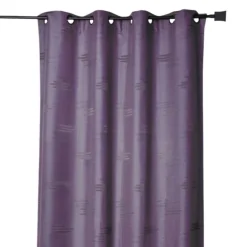 Rideau jacquard à formes géométriques et œillets