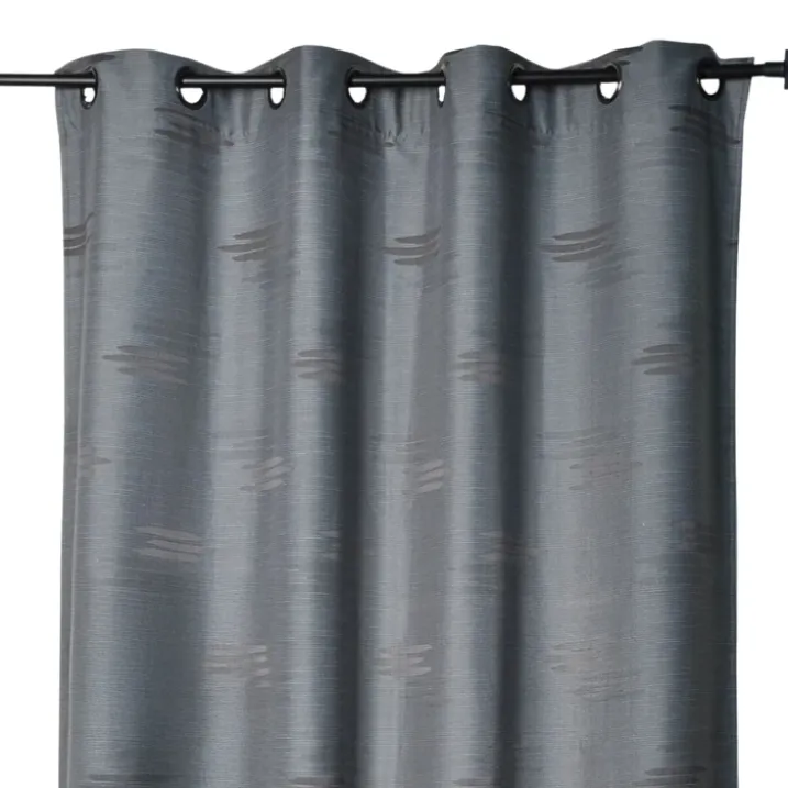 Rideau jacquard à formes géométriques et œillets