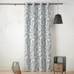 Rideau jacquard géométrique texturé rétro