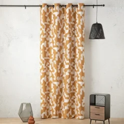 Rideau jacquard géométrique texturé rétro