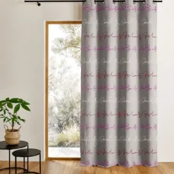 Rideau jacquard à imprimé d’écritures