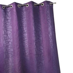 Rideau jacquard à imprimés et rayures verticales