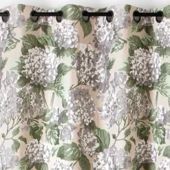 Rideau jacquard à motif hortensia