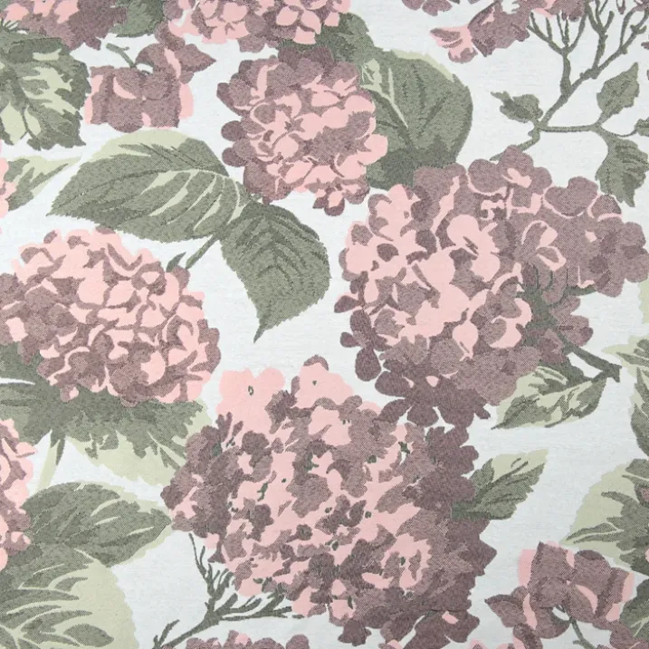 Rideau jacquard à motif hortensia