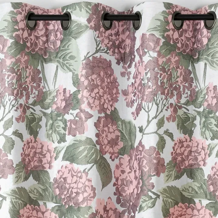 Rideau jacquard à motif hortensia