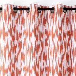Rideau jacquard motif ikat en fils upcyclés
