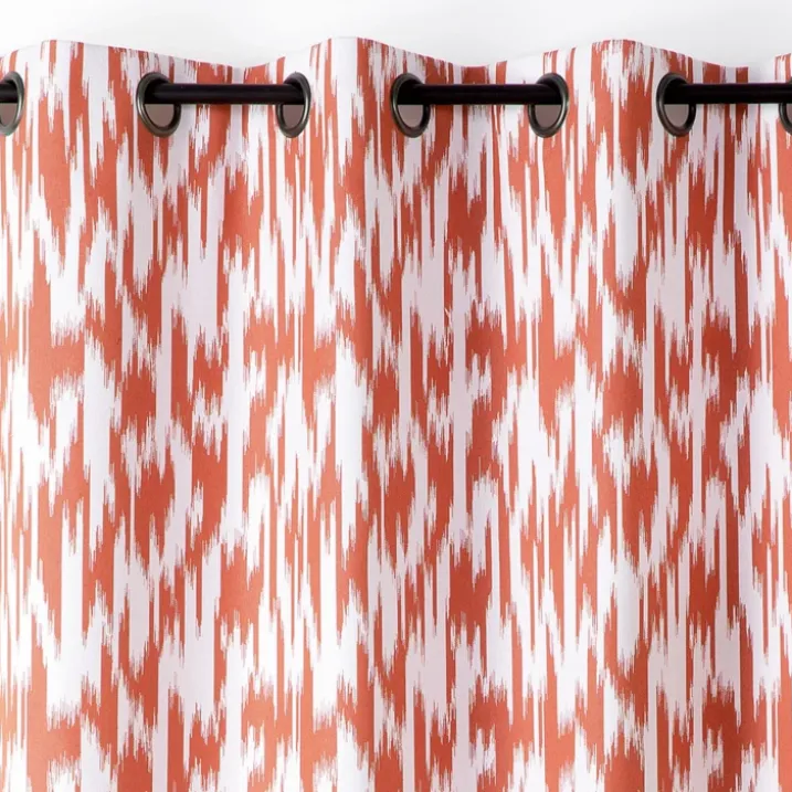 Rideau jacquard motif ikat en fils upcyclés