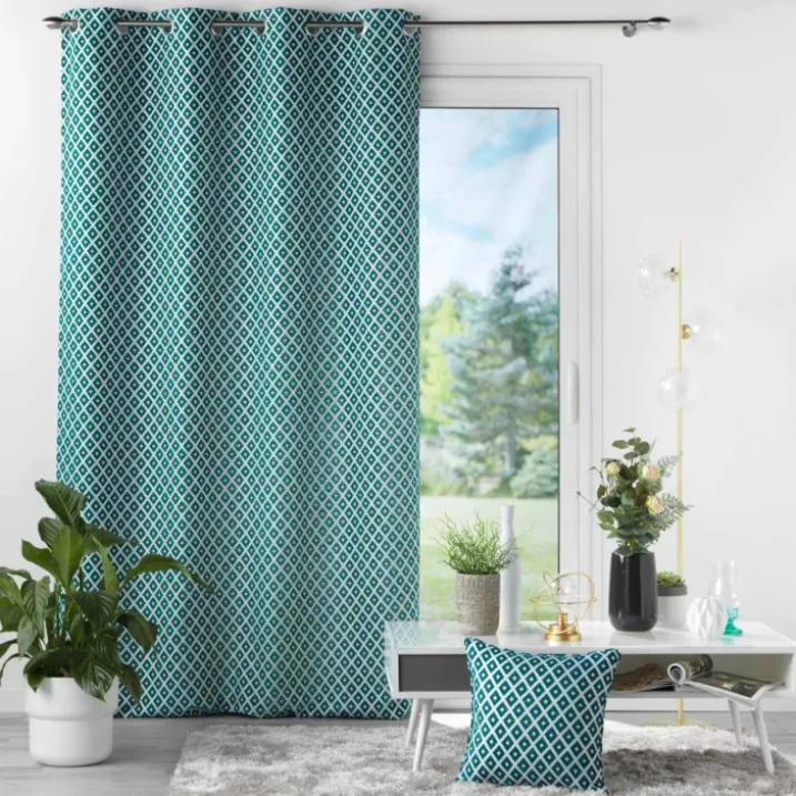 Rideau Jacquard motif losange