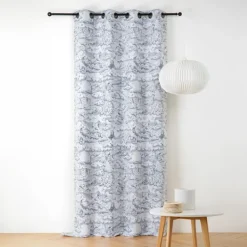 Rideau jacquard motif nuage à oeillets