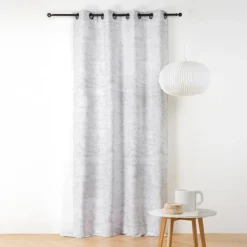 Rideau jacquard motif nuage à oeillets