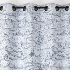 Rideau jacquard motif nuage à oeillets