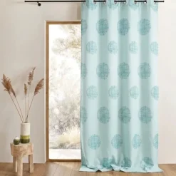 Rideau jacquard à motifs ronds chinés