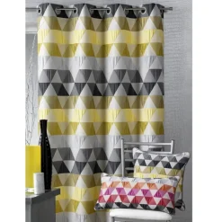 Rideau jacquard motif triangles