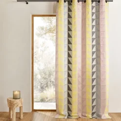 Rideau jacquard obscurcissant à imprimés triangulaires