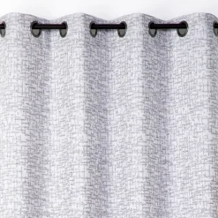Rideau jacquard à oeillets effet tweed
