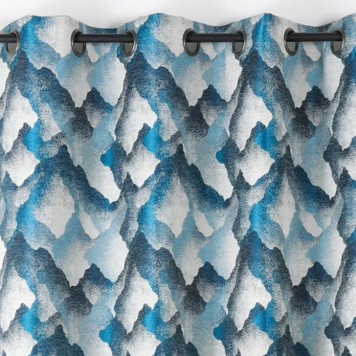 Rideau jacquard à oeillets motif minéral