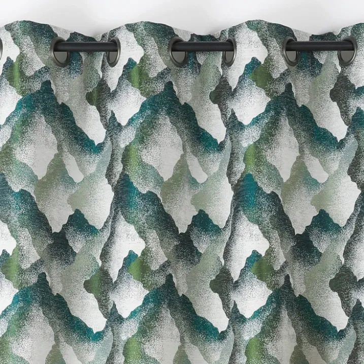 Rideau jacquard à oeillets motif minéral
