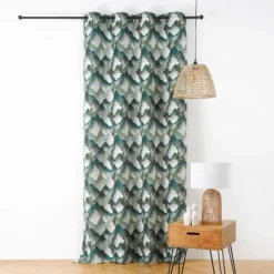 Rideau jacquard à oeillets motif minéral